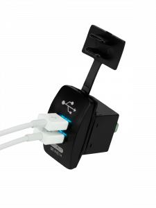 Гнездо розетка USB с синей подсветкой 12-24В TDS TS-CAU46